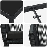 Garden Dining Set 7 pcs Black Powder-Coated Steel