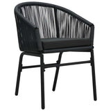 Garden Dining Set 7 pcs Black Powder-Coated Steel