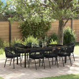 Garden Dining Set 9 pcs Black Powder-Coated Steel