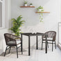 Garden Dining Set 3 pcs Brown Powder-Coated Steel