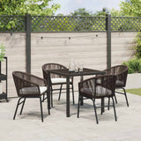 Garden Dining Set 5 pcs Brown Powder-Coated Steel - Top-Down View