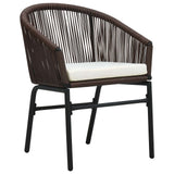 Garden Dining Set 5 pcs Brown Powder-Coated Steel - Close-Up Angle