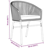Garden Dining Set 7 pcs Brown Powder-Coated Steel