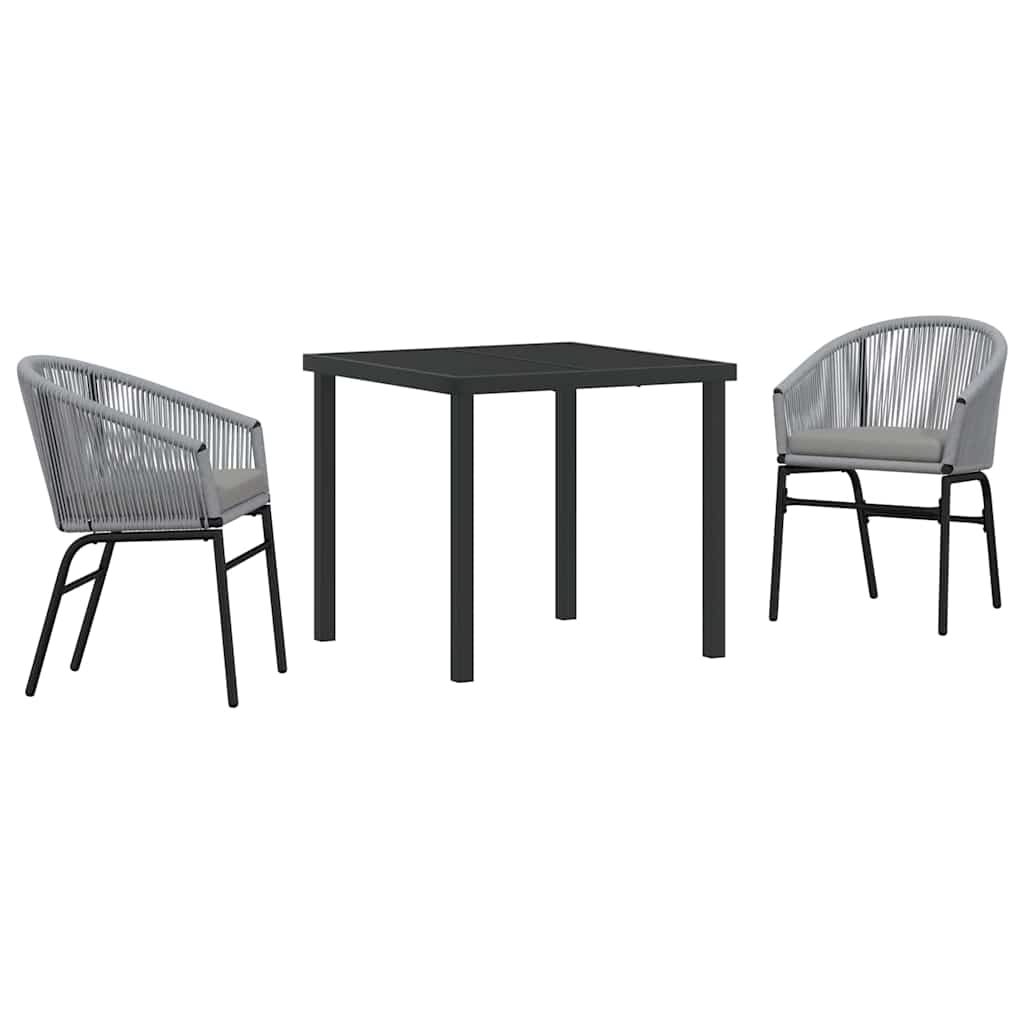Garden Dining Set 3 pcs Anthracite Powder-Coated Steel