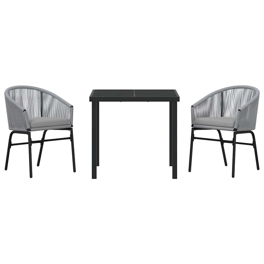 Garden Dining Set 3 pcs Anthracite Powder-Coated Steel
