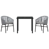 Garden Dining Set 3 pcs Anthracite Powder-Coated Steel