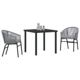 Garden Dining Set 3 pcs Anthracite Powder-Coated Steel
