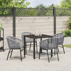 Garden Dining Set 5 pcs Anthracite Powder-Coated Steel