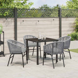 Garden Dining Set 5 pcs Anthracite Powder-Coated Steel - Top-Down View