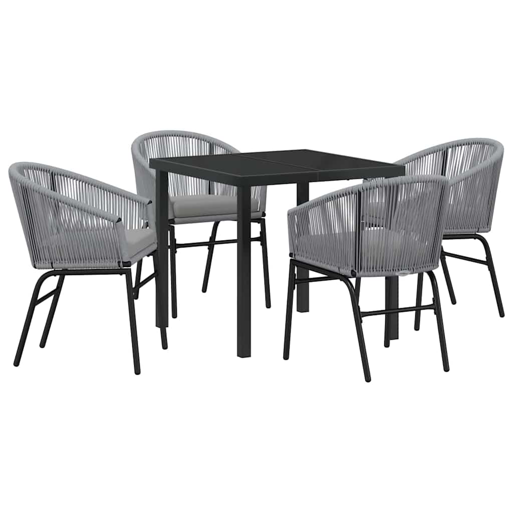 Garden Dining Set 5 pcs Anthracite Powder-Coated Steel