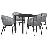 Garden Dining Set 5 pcs Anthracite Powder-Coated Steel