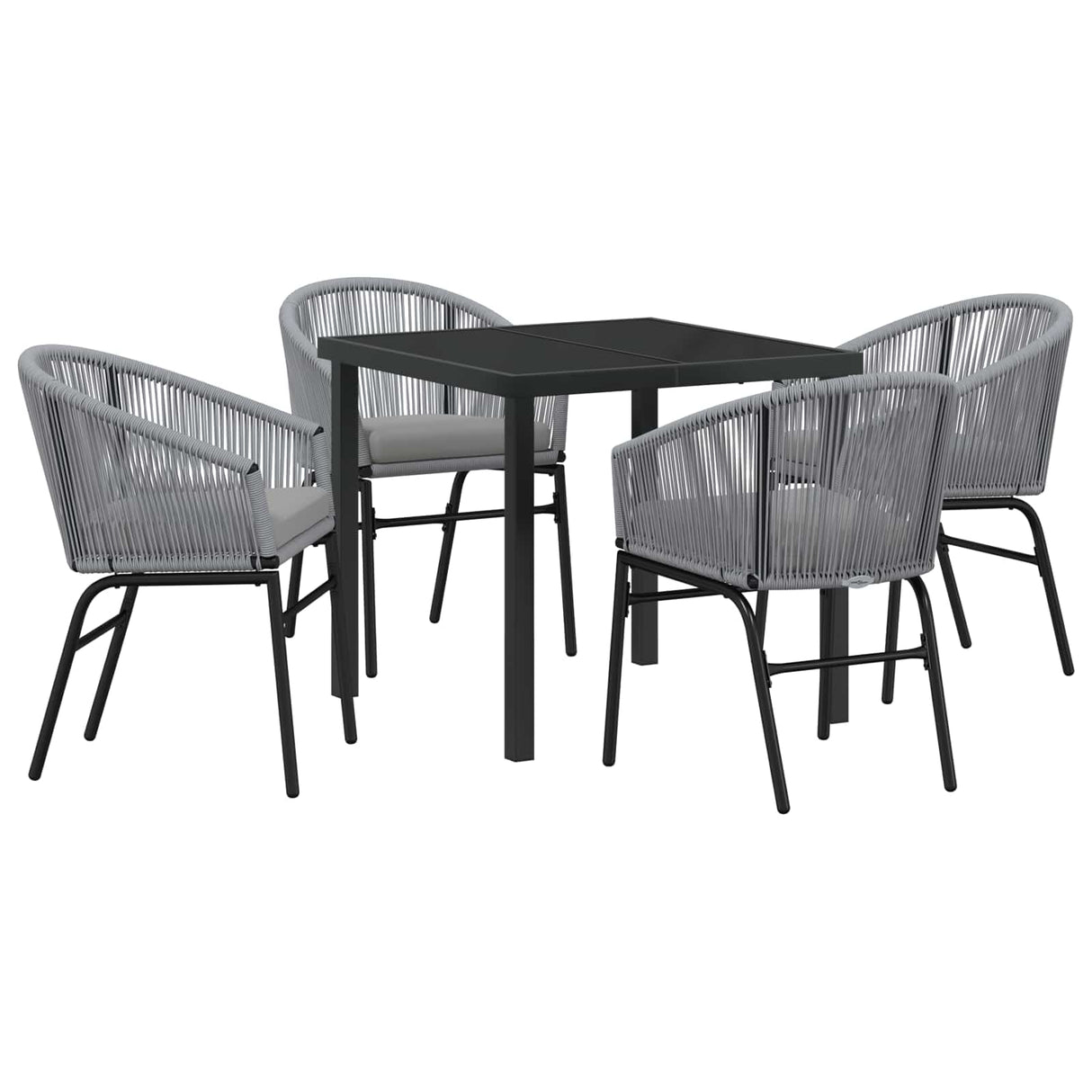Garden Dining Set 5 pcs Anthracite Powder-Coated Steel