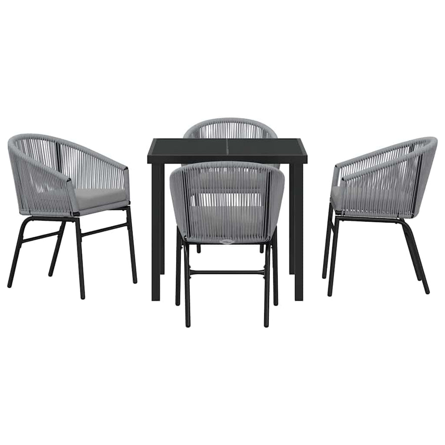 Garden Dining Set 5 pcs Anthracite Powder-Coated Steel