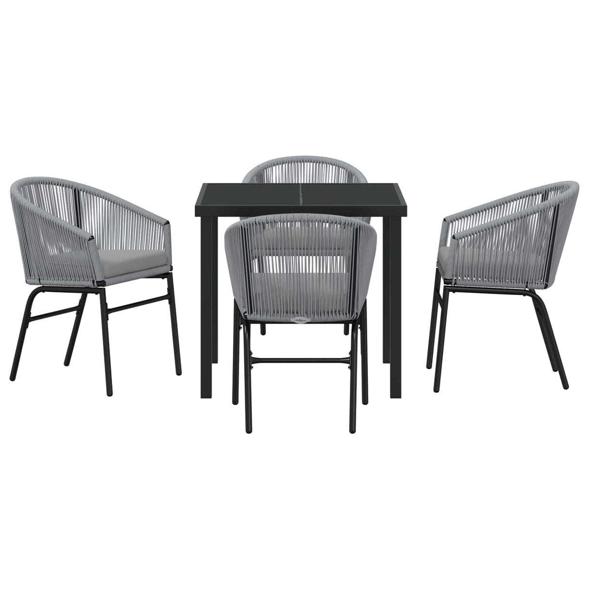 Garden Dining Set 5 pcs Anthracite Powder-Coated Steel