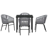 Garden Dining Set 5 pcs Anthracite Powder-Coated Steel