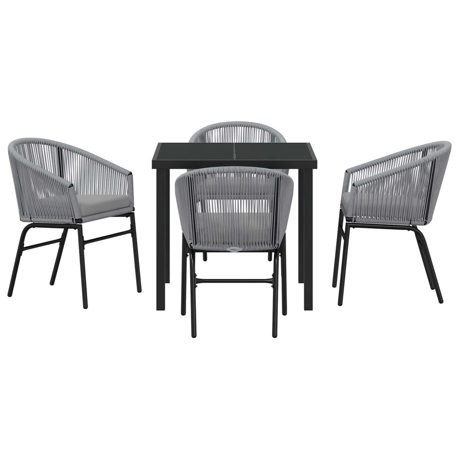 Garden Dining Set 5 pcs Anthracite Powder-Coated Steel