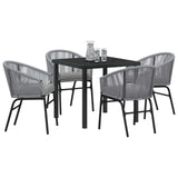 Garden Dining Set 5 pcs Anthracite Powder-Coated Steel - Side View
