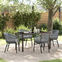 Garden Dining Set 5 pcs Anthracite Powder-Coated Steel