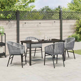 Garden Dining Set 5 pcs Anthracite Powder-Coated Steel