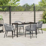 Garden Dining Set 5 pcs Anthracite Powder-Coated Steel