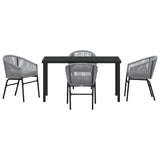 Garden Dining Set 5 pcs Anthracite Powder-Coated Steel - Close-Up Angle