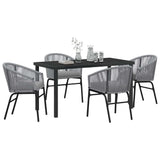 Garden Dining Set 5 pcs Anthracite Powder-Coated Steel - Side View