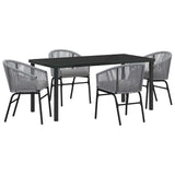 Garden Dining Set 5 pcs Anthracite Powder-Coated Steel - Front View