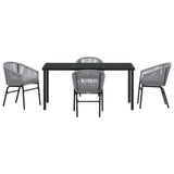 Garden Dining Set 5 pcs Anthracite Powder-Coated Steel
