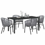 Garden Dining Set 5 pcs Anthracite Powder-Coated Steel - Side View