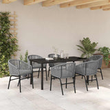 Garden Dining Set 7 pcs Anthracite Powder-Coated Steel - Top-Down View