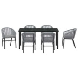 Garden Dining Set 7 pcs Anthracite Powder-Coated Steel