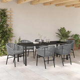 Garden Dining Set 7 pcs Anthracite Powder-Coated Steel