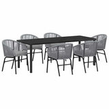 Garden Dining Set 7 pcs Anthracite Powder-Coated Steel