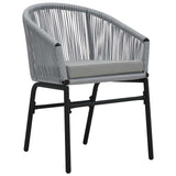 Garden Dining Set 7 pcs Anthracite Powder-Coated Steel - Rear View