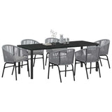 Garden Dining Set 7 pcs Anthracite Powder-Coated Steel - Side View