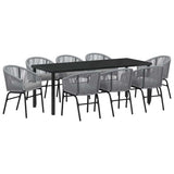 Garden Dining Set 9 pcs Anthracite Powder-Coated Steel