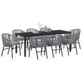Garden Dining Set 9 pcs Anthracite Powder-Coated Steel