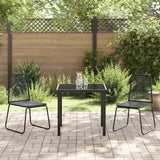 Garden Dining Set 3 pcs Black Powder-Coated Steel - Top-Down View