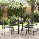 Garden Dining Set 5 pcs Black Powder-Coated Steel