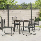 Garden Dining Set 5 pcs Black Powder-Coated Steel - Top-Down View