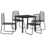 Garden Dining Set 5 pcs Black Powder-Coated Steel - Front View