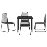 Garden Dining Set 5 pcs Black Powder-Coated Steel - Close-Up Angle