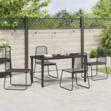 Garden Dining Set 5 pcs Black Powder-Coated Steel - Top-Down View