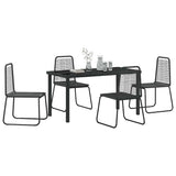 Garden Dining Set 5 pcs Black Powder-Coated Steel - Side View