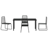 Garden Dining Set 5 pcs Black Powder-Coated Steel