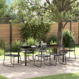 Garden Dining Set 7 pcs Black Powder-Coated Steel