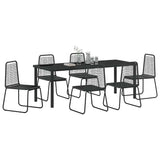 Garden Dining Set 7 pcs Black Powder-Coated Steel