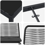 Garden Dining Set 9 pcs Black Powder-Coated Steel - Extra Image