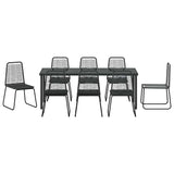 Garden Dining Set 9 pcs Black Powder-Coated Steel - Close-Up Angle