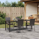 Garden Dining Set 5 pcs Brown Powder-Coated Steel - Top-Down View